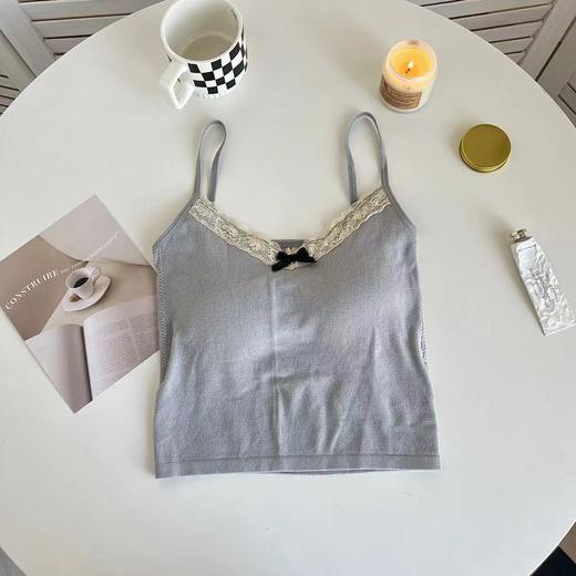 春夏新款纯欲性感打底蕾丝吊带短款针织吊带背心女上衣女 商品图8