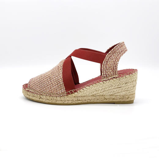 西班牙原产手工制作时尚轻便超舒适女款草编鞋 341D-红色 商品图2