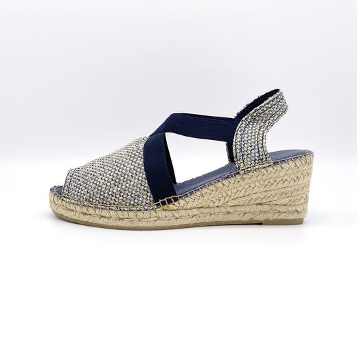 断码特价37码&38码——西班牙原产手工制作时尚轻便超舒适女款草编鞋 341D-蓝色 商品图1