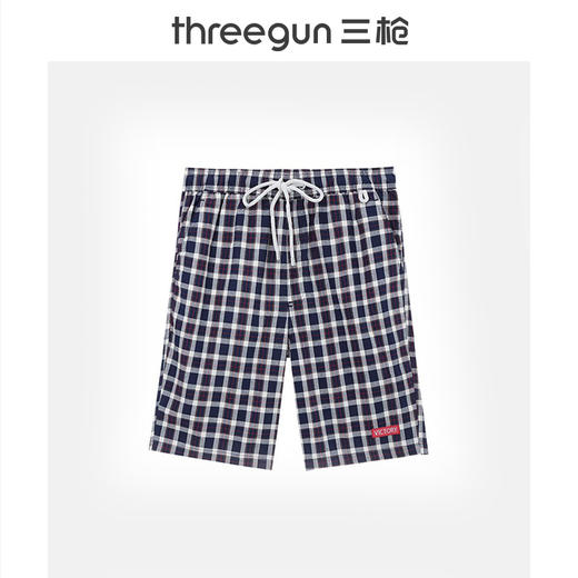 Threegun三枪 【纯棉】男士彩格家居短裤-50211B911 商品图6