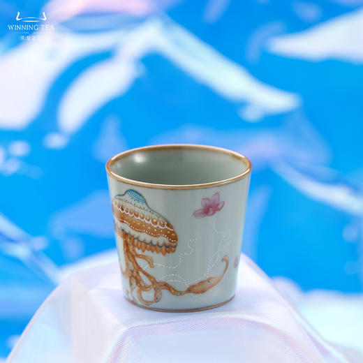 问鼎汝瓷鼎峰系列天青精工款直口杯（水母） 商品图3