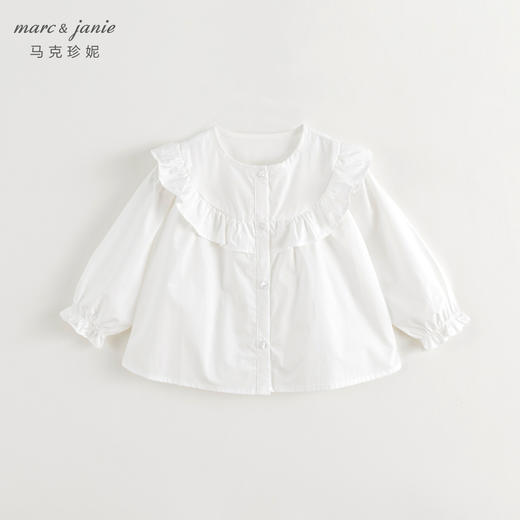 马克珍妮女童甜美荷叶边衬衫儿童衬衣纯棉小衫上衣秋装新款241376 商品图2