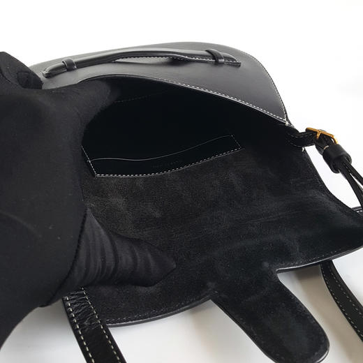 【95新】CELINE思琳 黑色全皮马鞍包单肩斜挎包 女士 010724NJS07 商品图9