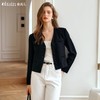 OLrain欧芮儿法式黑色小香风短外套女早秋2024新款通勤V领上衣 商品缩略图0