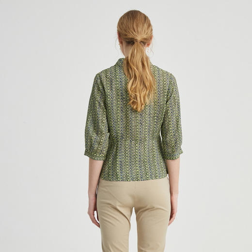 VIVIAN LIU薇薇安刘R2423007春女装新款西装领印花粘纤七分袖外套 商品图1