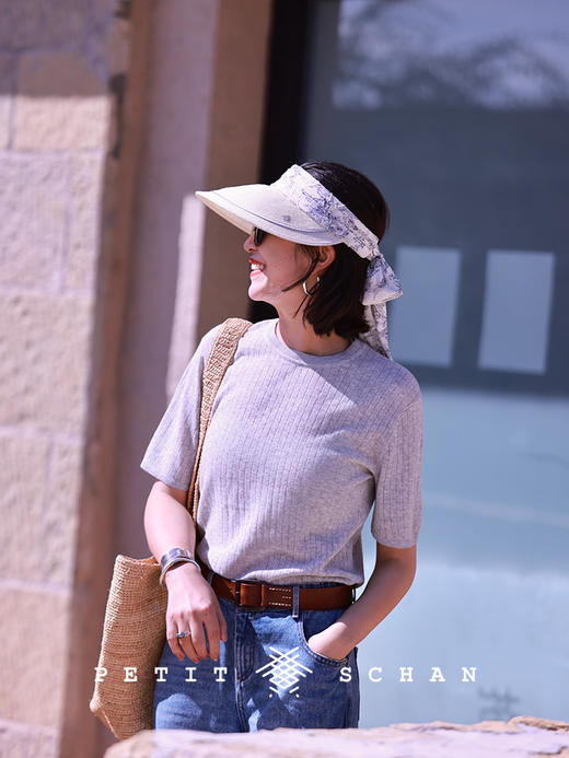 PETIT SCHAN小闪 #066 A Midsummer night's dream 仲夏夜之梦 法式飘带印花大檐空顶帽 商品图6