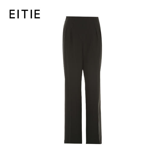 EITIE爱特爱秋季新款显瘦利落百搭通勤高腰黑色休闲裤7905603 商品图5
