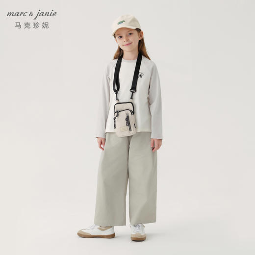 马克珍妮女童休闲百搭宽松长裤儿童裤子阔腿裤2024秋装新款241368 商品图1