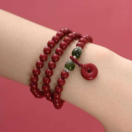 【好物】岸纾 天然原矿朱砂福禄精品多圈手串（两款可选） 商品图3