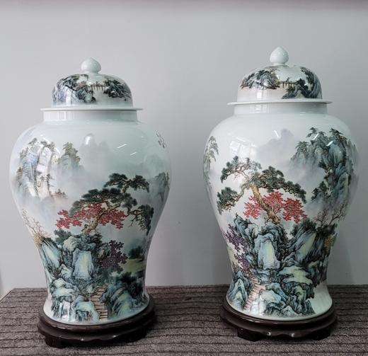 粉彩山水将军罐 商品图0