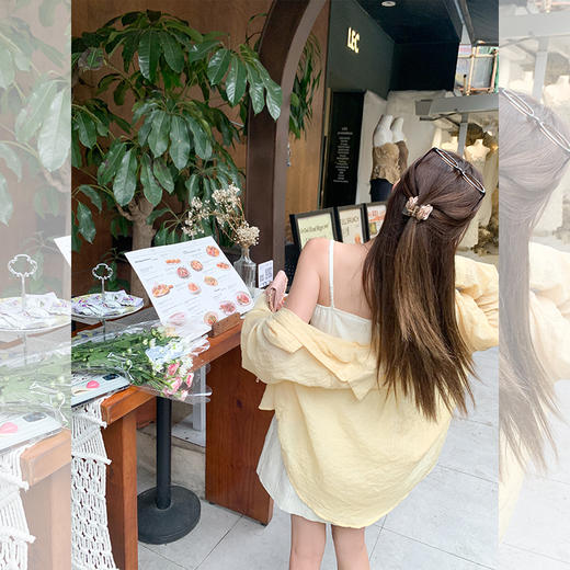 <曾小咸推荐>【纯欲甜妹】杏色吊带短裙 商品图4