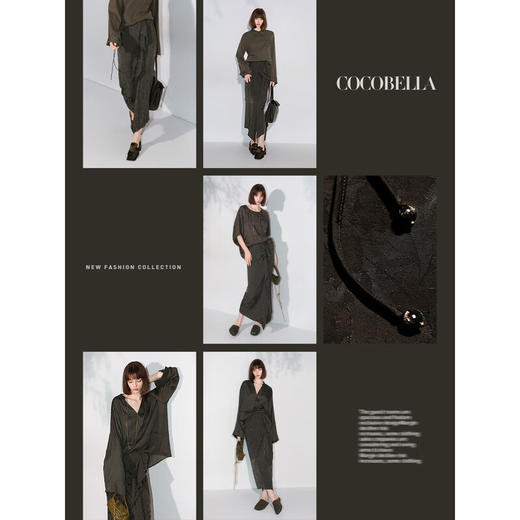 COCOBELLA[100%人丝]新国风提花飘带半身裙开叉裹身裙HS7036 商品图2