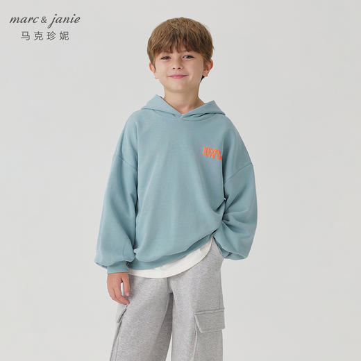 马克珍妮男女童宽松连帽字母运动卫衣儿童上衣外套秋装新款241296 商品图2