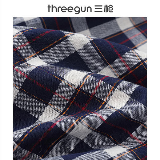 Threegun三枪 【纯棉】男士彩格家居短裤-50211B911 商品图9
