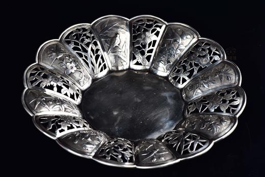 【梅兰竹菊】镂空老银盘YS2407009 商品图6