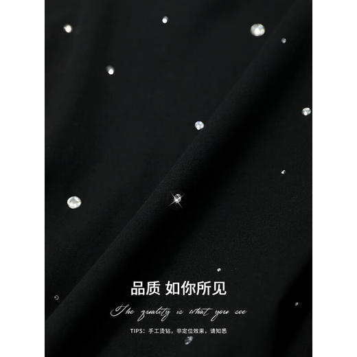 COCOBELLA璀璨星河手工烫钻短袖T恤女宽松舒适棉感上衣TS3010 商品图4