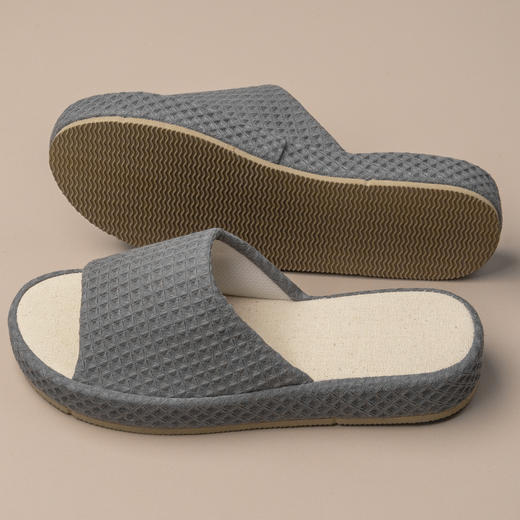 【华夫格拖鞋】华夫格拖鞋家用布艺拖鞋情侣地板地毯防水拖鞋夏季拖 商品图4