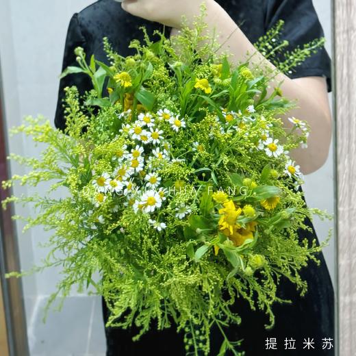 【氧气】油画小菊2支+黄莺6支+绿灵草2支+洋甘菊2支（提拉米苏设计） 商品图9