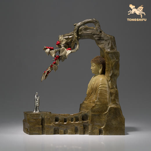 铜师傅《问佛》新国风佛像摆件 家居客厅装饰工艺品摆件 案头精品 商品图2