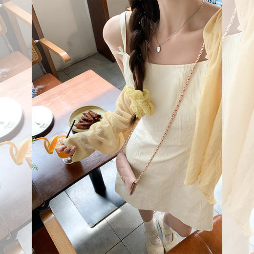 <曾小咸推荐>【纯欲甜妹】杏色吊带短裙 商品图2