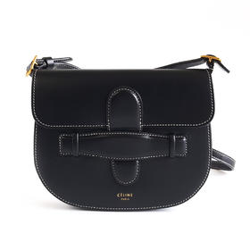【95新】CELINE思琳 黑色全皮马鞍包单肩斜挎包 女士 010724NJS07