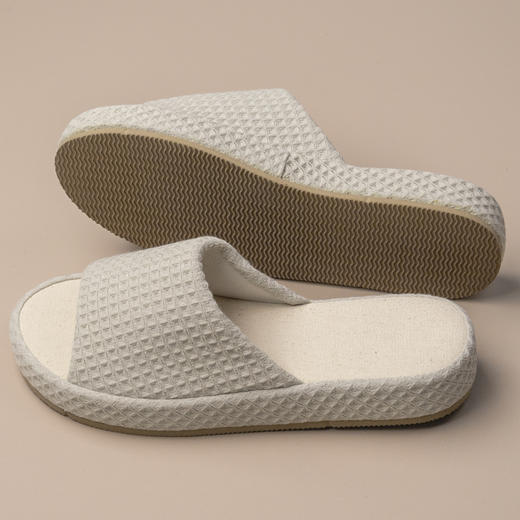 【华夫格拖鞋】华夫格拖鞋家用布艺拖鞋情侣地板地毯防水拖鞋夏季拖 商品图3