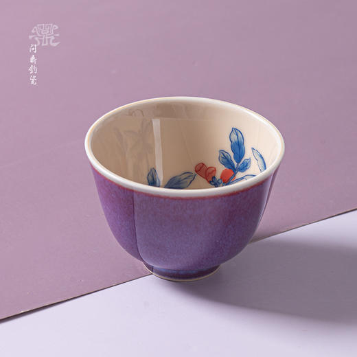 问鼎钧瓷鹅黄青花花铃杯（豆荚蜻蜓） 商品图0