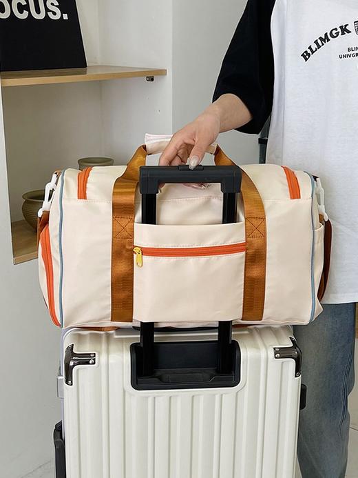 撞色斜挎运动健身包大容量旅游手提行李包时尚外出短途出差旅行包HLY 商品图4