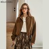OLrain欧芮儿立领休闲短外套女早秋2024新款抽绳宽松棕色夹克上衣 商品缩略图0