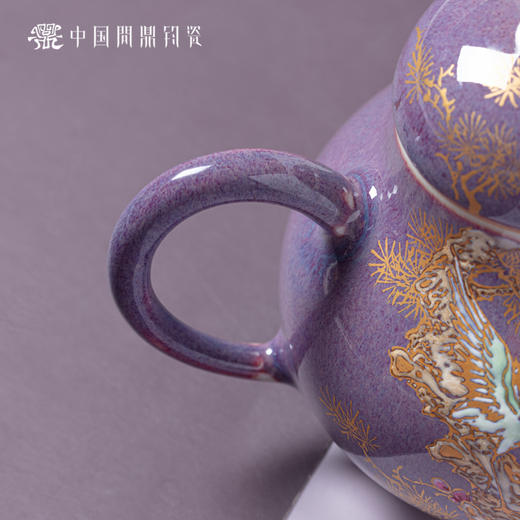 问鼎钧瓷梨韵壶（描金松鹤） 商品图3