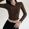 【YW】无忧购韩系ins修身百搭压褶拼缝连帽长袖上衣T011（截单后7天发货) 商品缩略图4