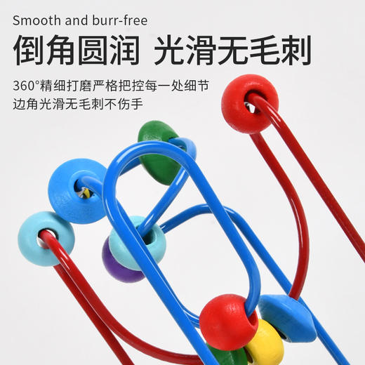 【益智早教 锻炼宝宝手眼协调】婴幼儿童迷你木质小绕珠串珠幼儿园宝宝颜色早教益智动脑小孩玩具 商品图2