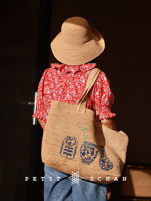 PETIT SCHAN小闪 BAG#009 Leisurely holiday 悠然假日 拉菲草大容量纯手工编织包 商品图4