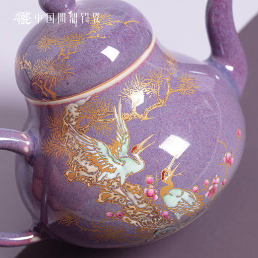 问鼎钧瓷梨韵壶（描金松鹤） 商品图2