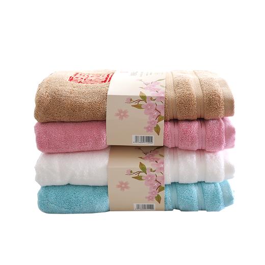 【武汉】汉棉绣花浴巾两条装70*140cm*2条（粉色+咖色/白色+蓝色） 商品图1