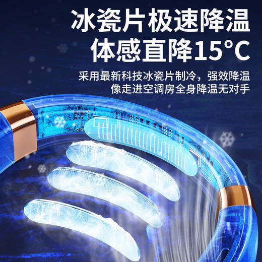 【真凉快】新款1200毫安无叶挂脖风扇  顶配版第四代冰瓷片急速降温 商品图4