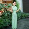 WX-100%真丝提花春季新款真丝旗袍中式桑蚕丝连衣裙手工缝制宴席 商品缩略图3
