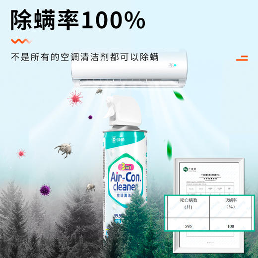 【懒人免拆洗空调 除霉抑菌除螨无毒】净狮3合1空调深度清洁剂480ml/瓶*1瓶（+集水袋1个+空调刷1个） 商品图1