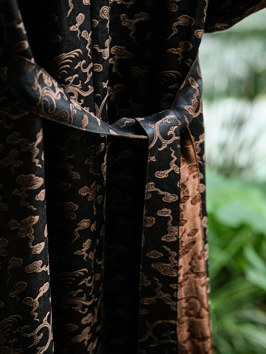 盛唐婧 |香云纱龙飞凤舞腰带连衣裙 商品图1