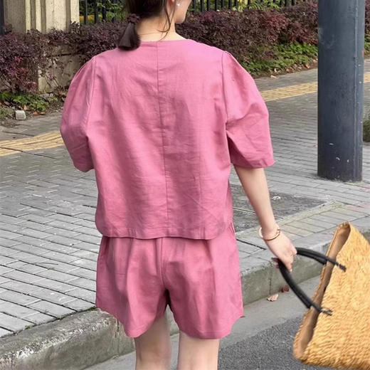 裁缝学苑AS292小香风泡泡袖v领上衣+高腰阔腿短裤套装纸样女装裁剪图 商品图2