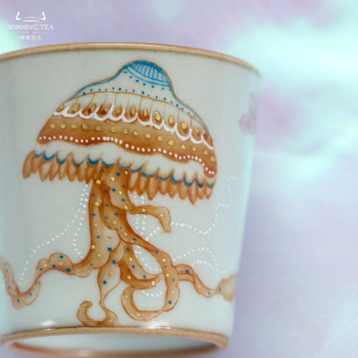 问鼎汝瓷鼎峰系列天青精工款直口杯（水母） 商品图1