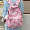 【日系ins风❗️潮流格子书包】小身材大容量，韩版时尚简约书包，男女学生书包，休闲旅行双背包，潮流新款人气情侣包包开学季常备L 商品缩略图3