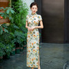 WX-春季新款真丝旗袍中式桑蚕丝连衣裙手工缝制送考宴席日常可穿中国 商品缩略图1