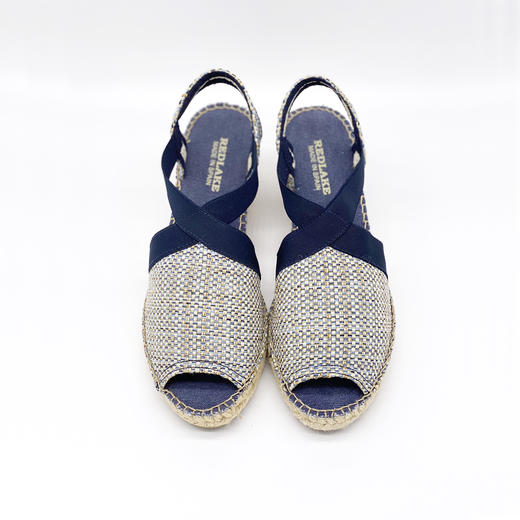 断码特价37码&38码——西班牙原产手工制作时尚轻便超舒适女款草编鞋 341D-蓝色 商品图5