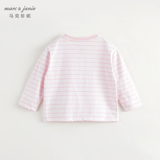 马克珍妮女童花朵印花条纹长袖T恤儿童上衣2024年秋装新款241278 商品图2