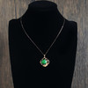 【天然正品】AU750黄金镶钻镶天然糯种满绿色荷花翡翠（高贵、廉洁）吊坠项链040724NJM07 商品缩略图5