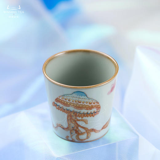 问鼎汝瓷鼎峰系列天青精工款直口杯（水母） 商品图2