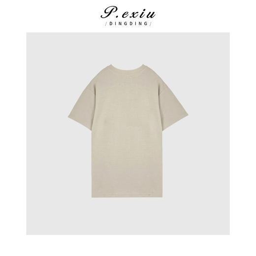 03-4潘依绣丁丁宠粉PanYiXiu/潘依绣【浅夏】新中式潮流创意印花圆领短袖T恤 WH00196 商品图2