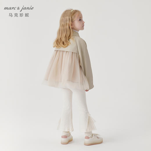 【马克珍妮 法式】女童优雅英伦风网纱短款风衣 儿童外套241077 商品图2