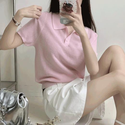 【Basiclive】baby粉 亚麻天丝polo衫 商品图1